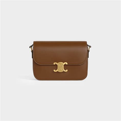 celine triomphe bag camel|MEDIUM TRIOMPHE BAG IN SHINY CALFSKIN .